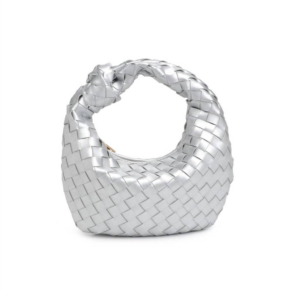 Urban Expressions Silver Braided Hobo Clutch